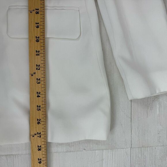 Zara Longline White Double Breasted‎ Blazer Women S Tailored Notch Collar Lined - Picture 15 of 16